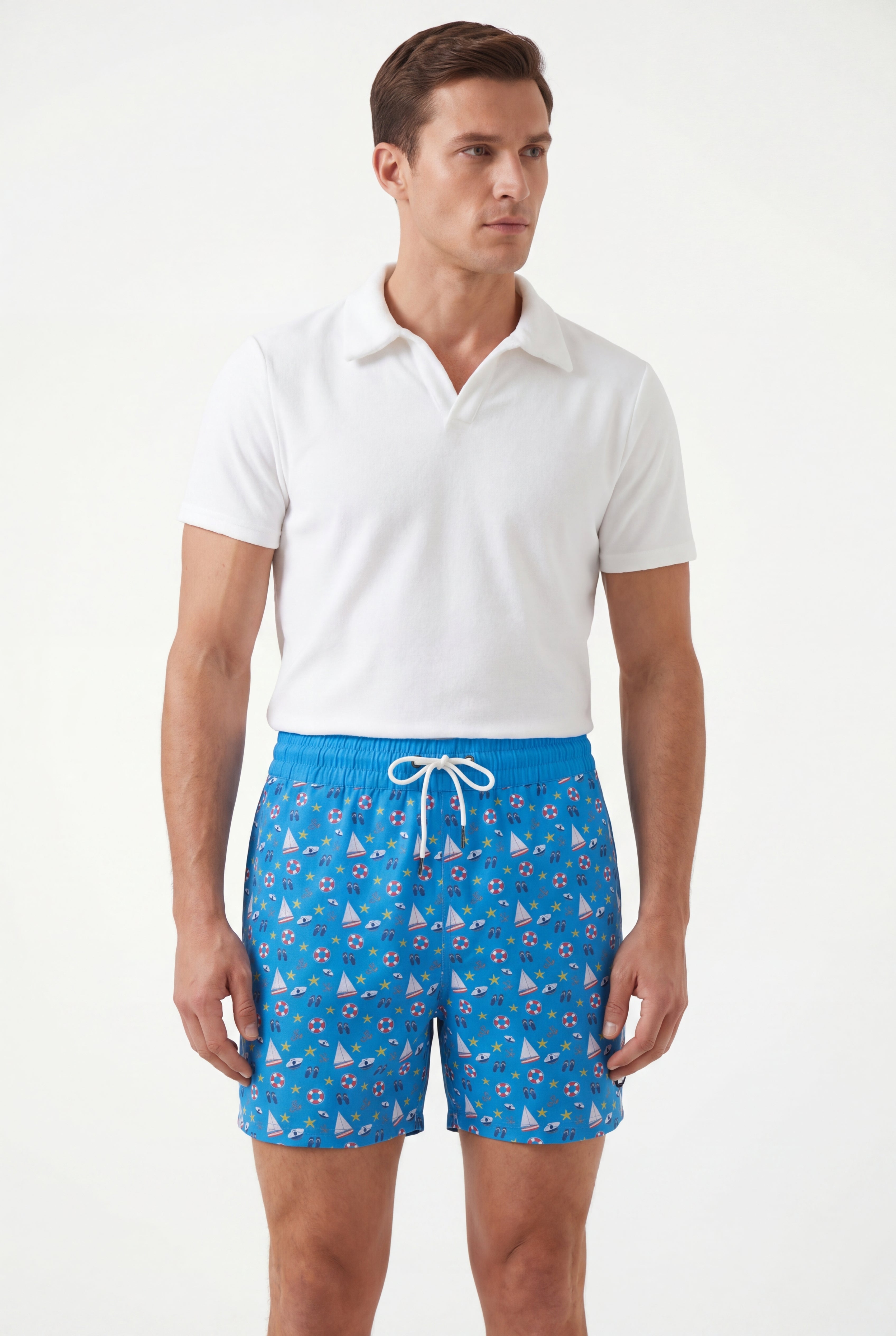 Nautical Swim Shorts -Blue