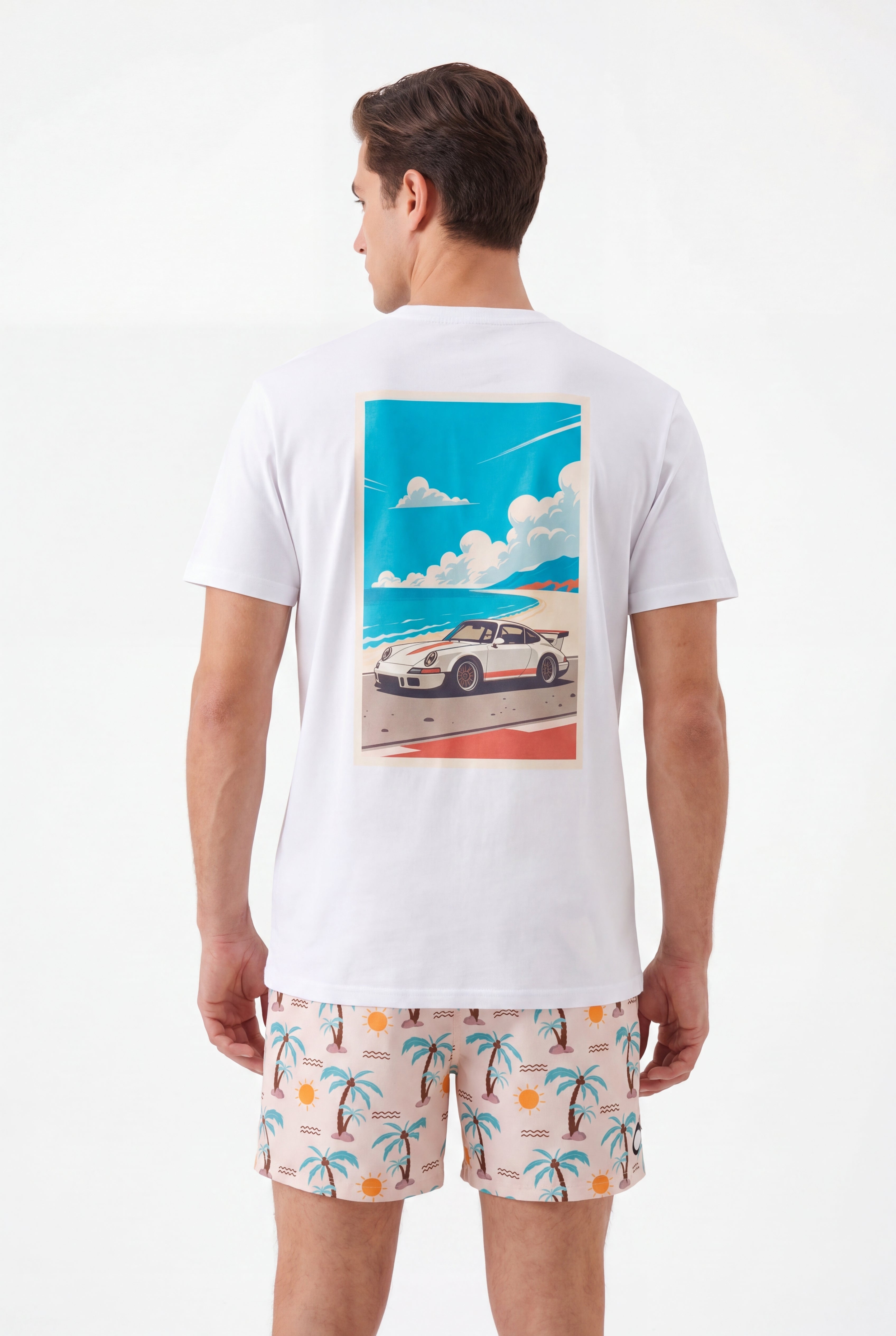 T-shirt-911-Roots × Swimming shorts-Summer-Palms — Combo Look