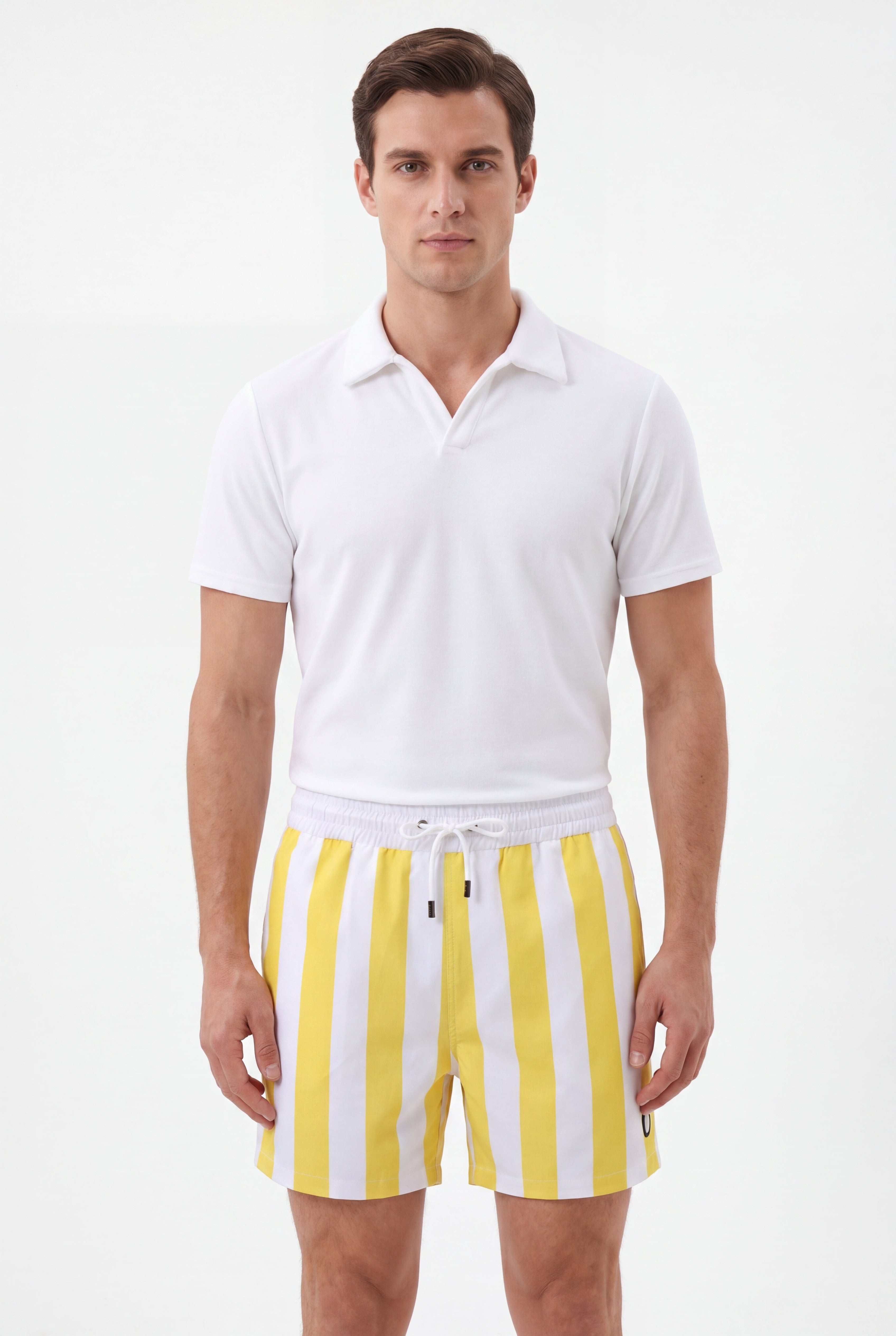 Swimming shorts-Stripe-Yellow