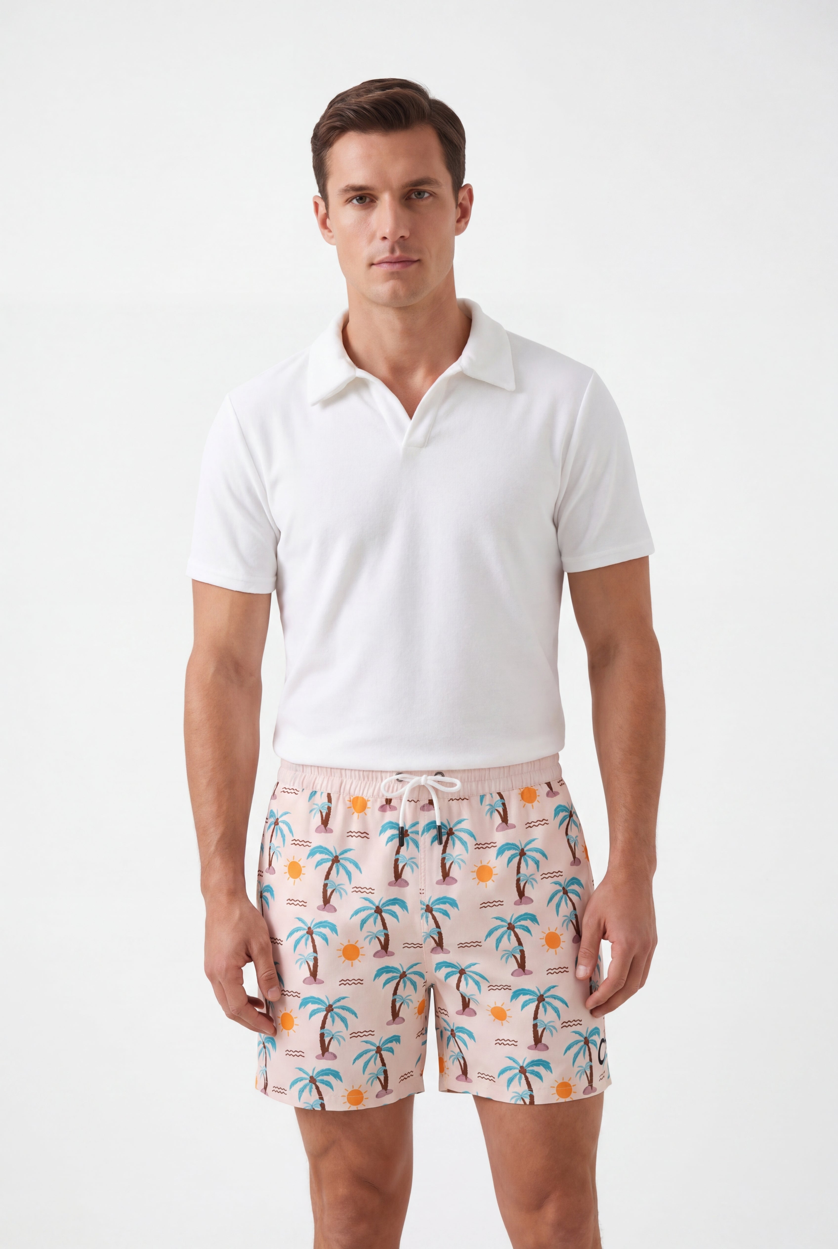 T-shirt-Surf-Club × Swimming shorts-Summer-Palms — Combo Look