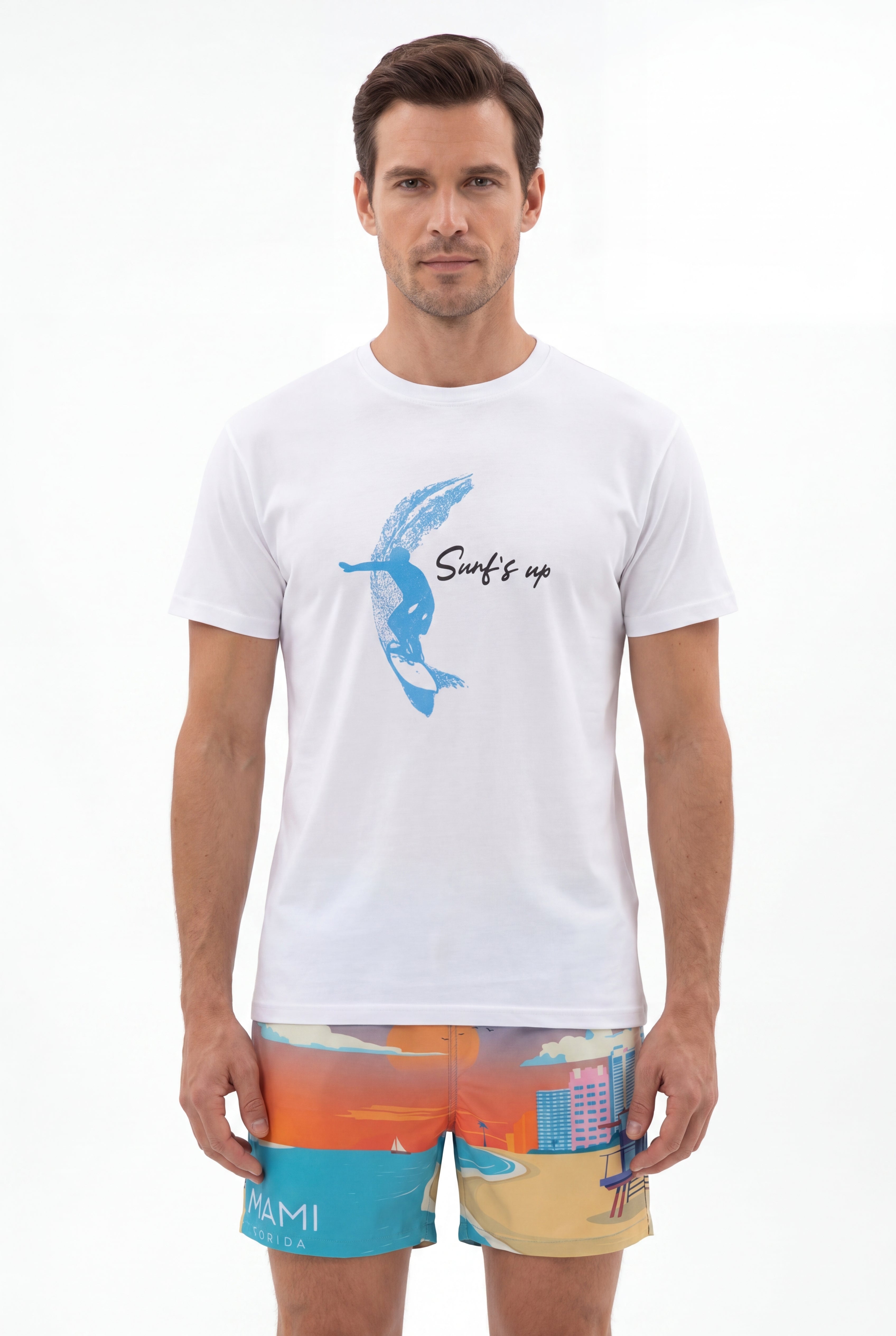 Swimming shorts Miami × T-shirt-Wave-Rider — Combo Look
