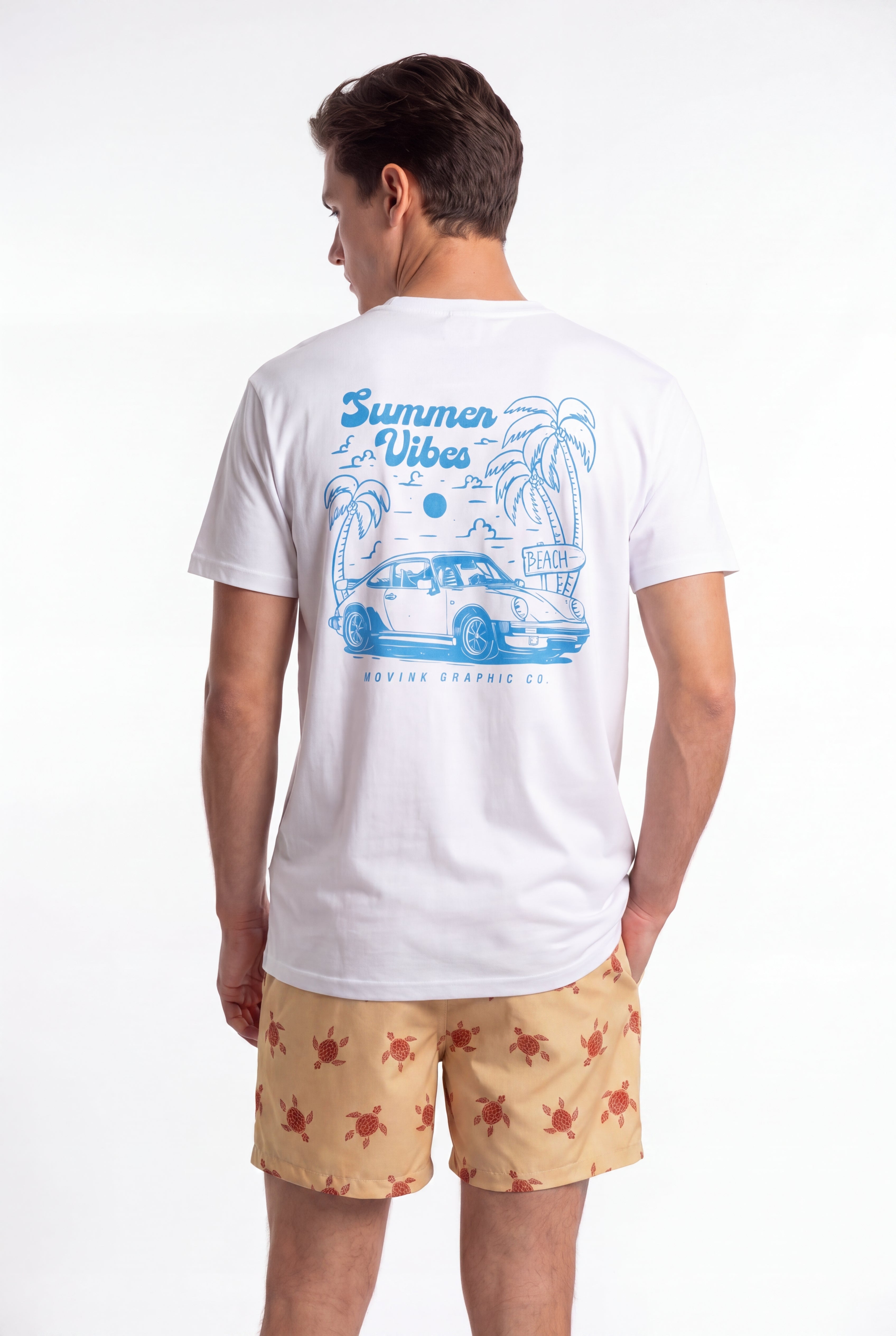 Swimming shorts-Turtle-Tide-Beige × T-shirt-Summer-Vibes — Combo Look