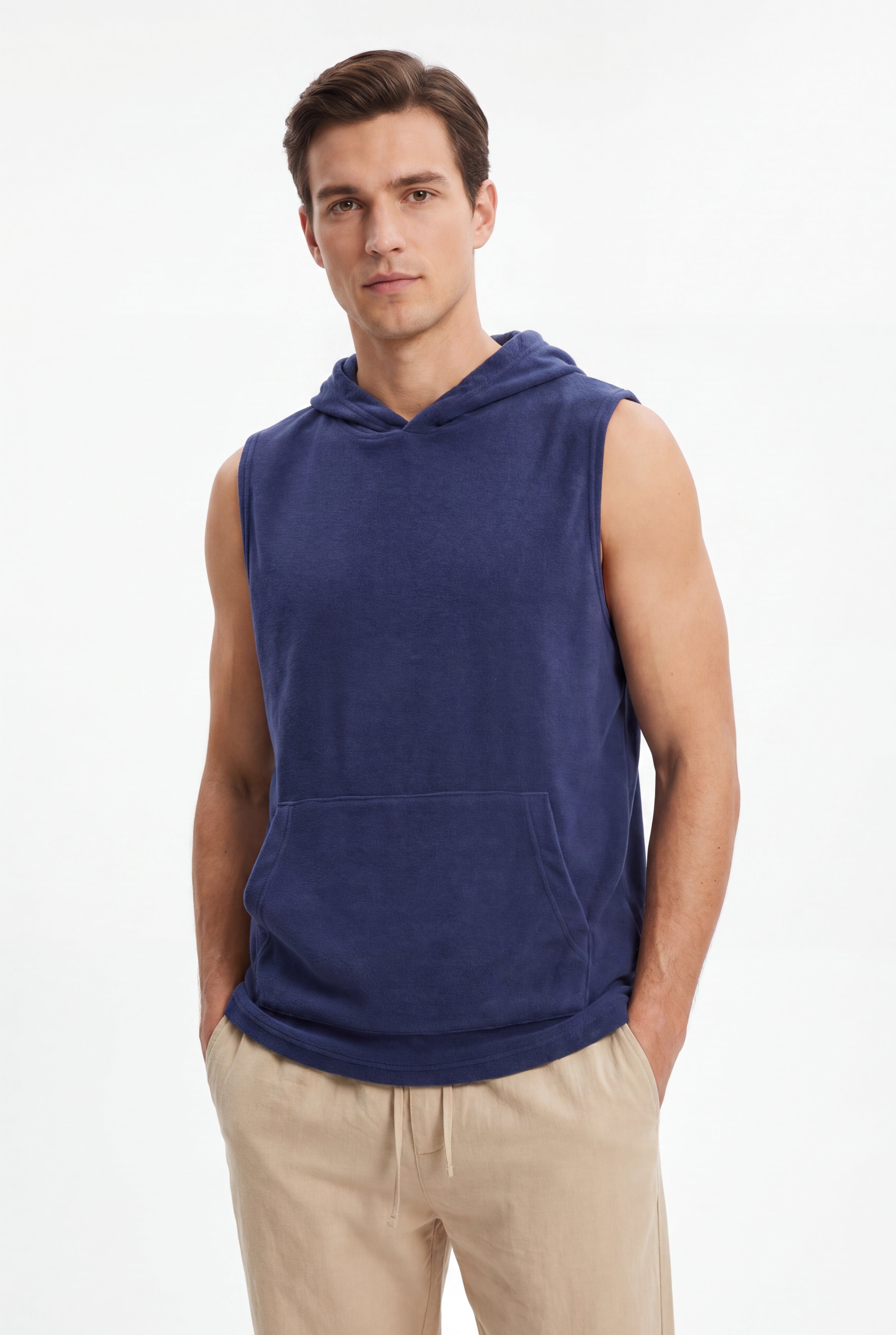 Towel Hoodie-Navy