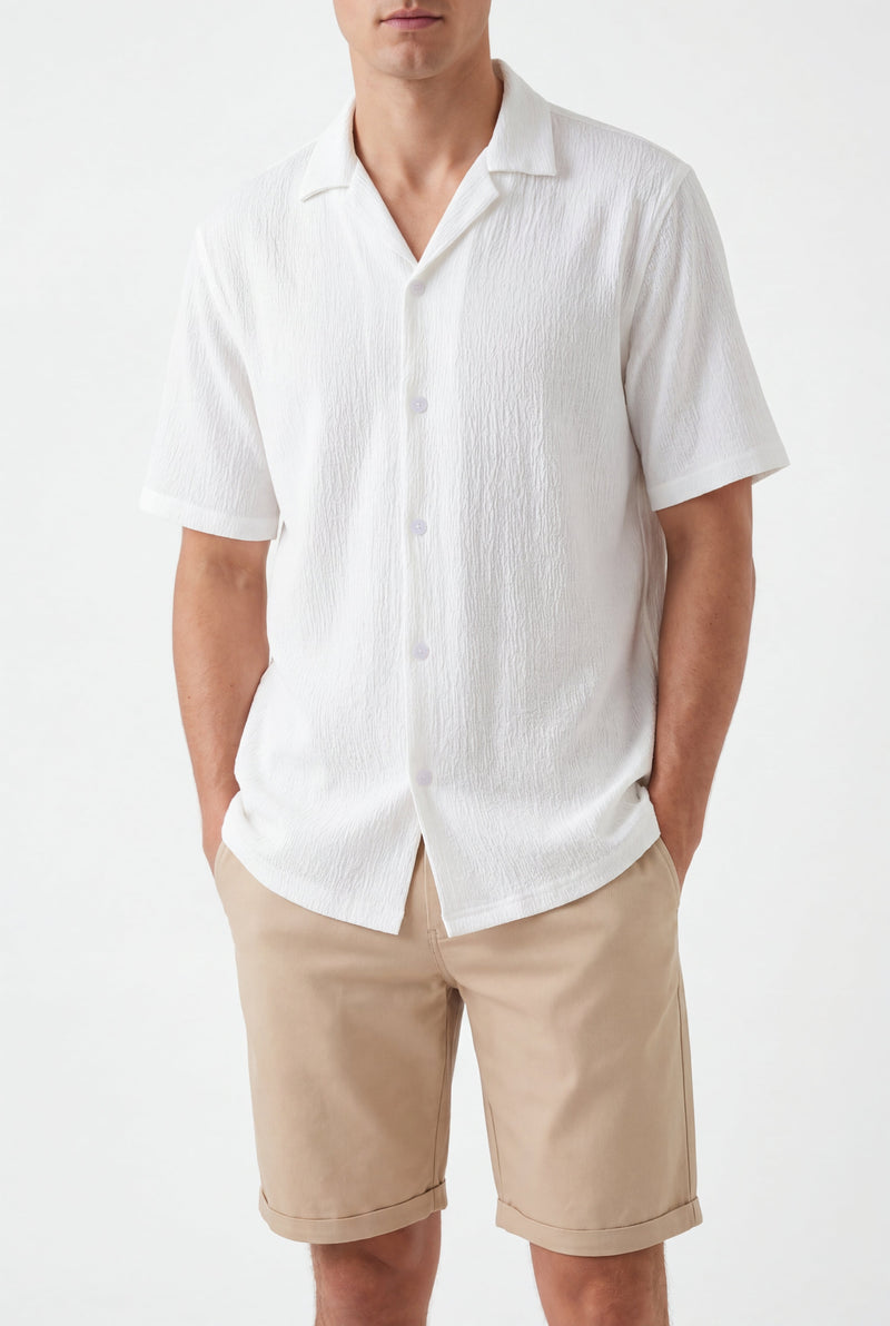 Textured T-shirt-White