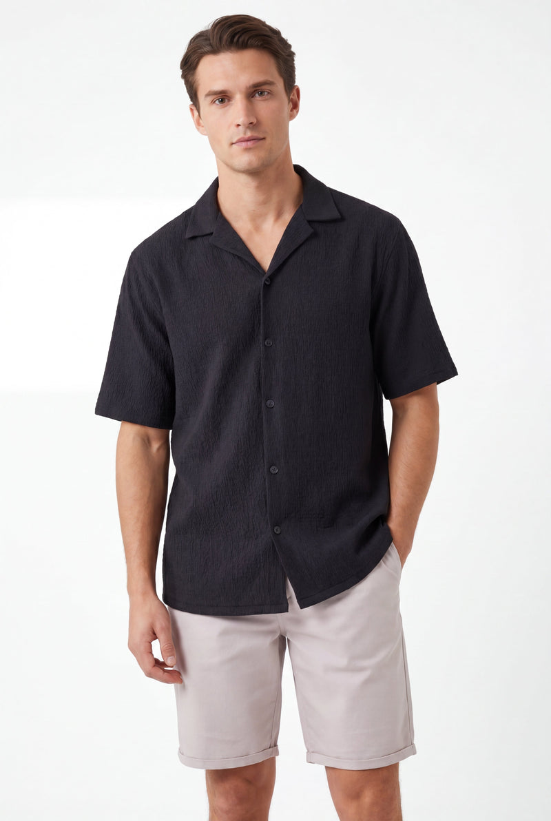 Textured T-shirt-Black