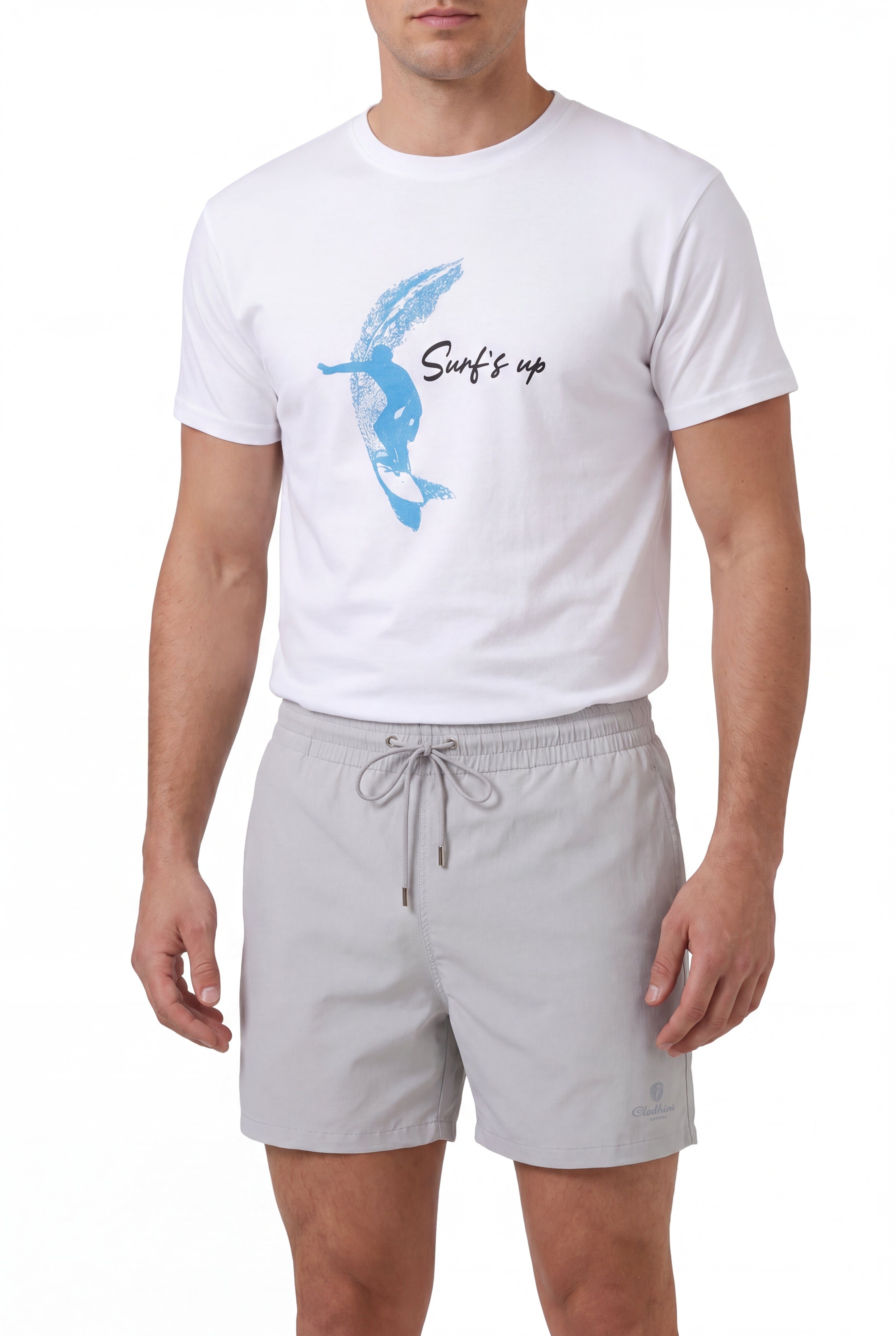 premium swimming shorts-Mist-Gray