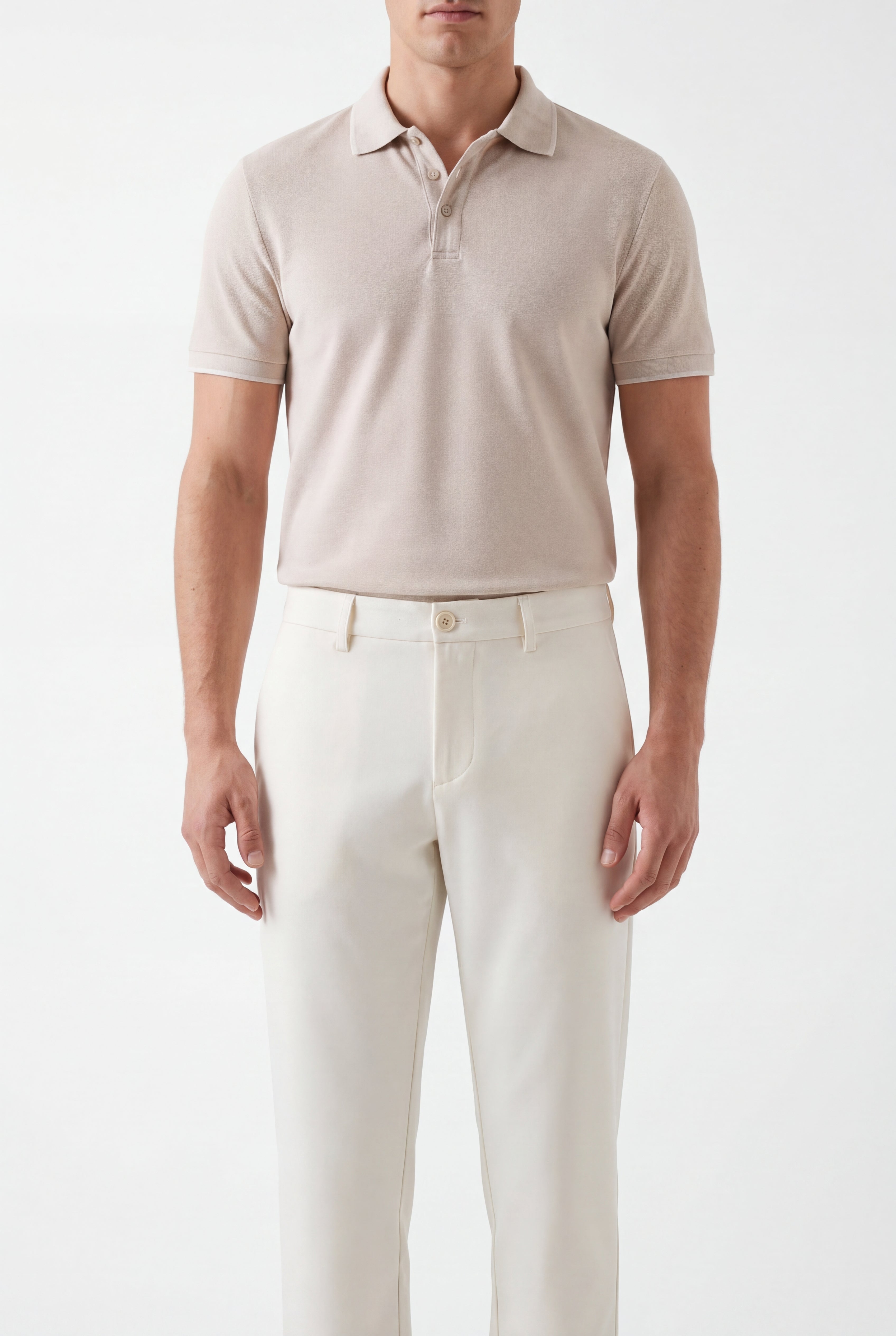 Compact nylon trousers classic ivory