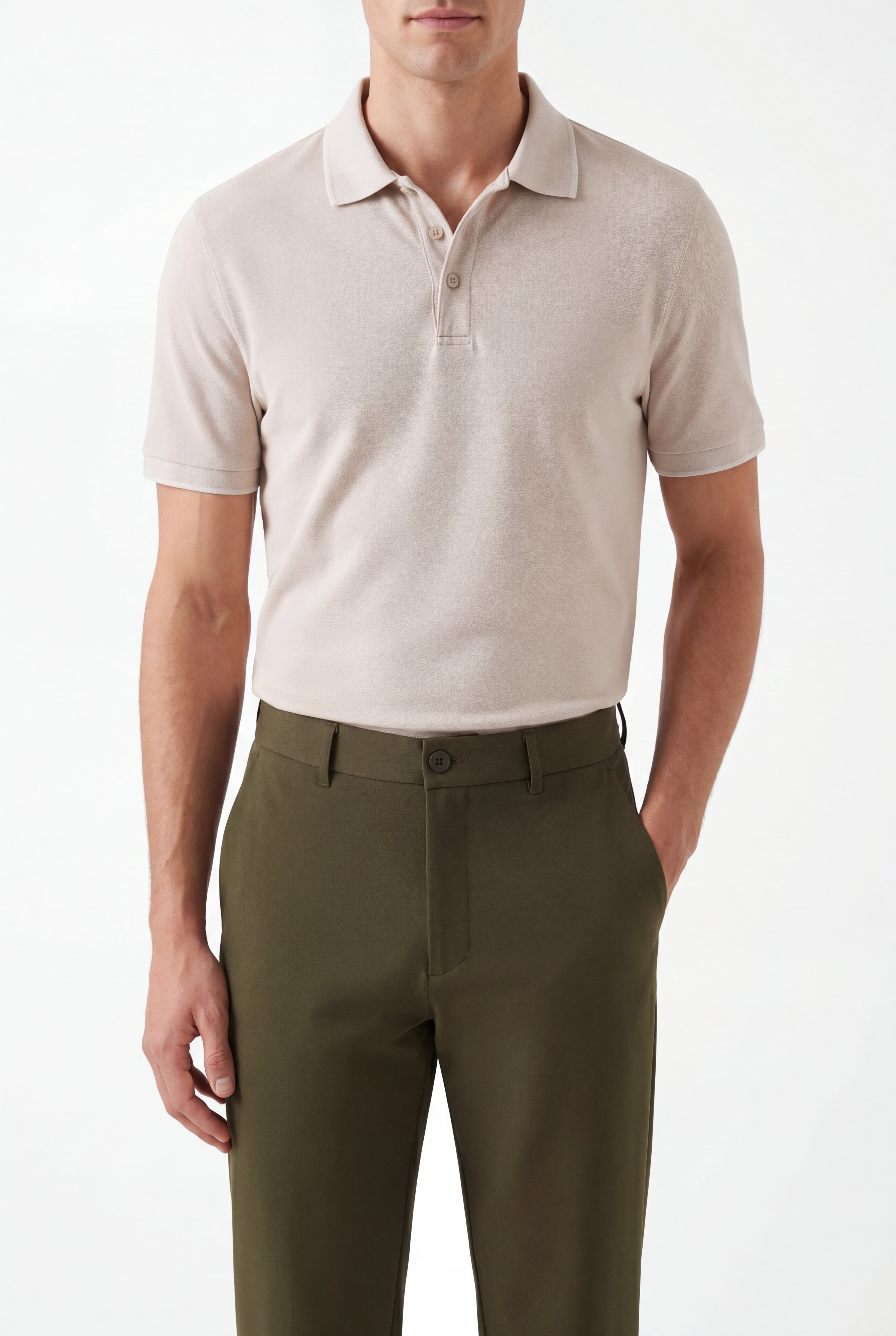 Compact nylon trousers fog olive